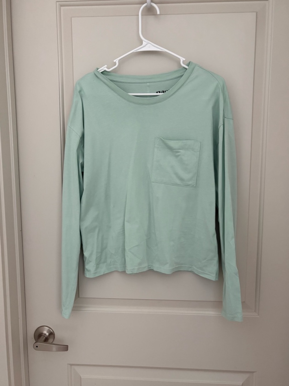 Pact Organic Cotton Long Sleeve Mint Green Top Size M - Picture 3 of 5